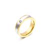 Joyería de acero inoxidable de fábrica al por mayor anillo simple de acero de titanio para hombre y mujer diamante creativo geométrico anillo de pareja joyería