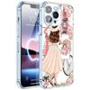 Capa de celular de menina fashion com desenho para iPhone 15