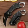 Comercio Exterior Cuchillo de Fruta Plegable Portátil de Acero Inoxidable para Exteriores con Hoja Curva Afilada Alta Dureza Mini Cuchillo Llavero Regalo