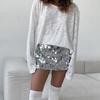 Falda Corta de Lentejuelas de Cintura Alta Hottie Transfronteriza para Mujer Verano 2025 Sexy Fiesta Brillante Falda de Lentejuelas Graduación Ropa de Mujer