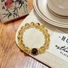 Cristal de Torre Amarillo Natural Nuevo Retro Chino Citrino Natural Ojo de Tigre Pulsera Atmósfera Pulsera de Cuentas Maillard