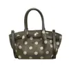 Bolso de mano de alta costura transfronterizo tipo cubo para mujer, nuevo modelo otoño 2026, bolso casual de hombro y cruzado con lunares grandes