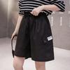 Shorts Cargo Largos para Mulheres 2025 Verão Novo Estilo Coreano Pernas Largas Calças Cinco Pontos Calças Curtas Finas Versáteis Casuais