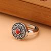 Anillo mantra retro de seis palabras de plata s925 para hombre y mujer, joyería de diseño original, abierto, giratorio, anillo de pareja de plata tailandesa