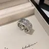 Anillo Abierto de Encaje de Zirconia Transfronterizo Europeo y Americano, Anillo Minimalista de Moda para el Dedo Índice, Estilo de Lujo Ligero de Alta Gama, Anillo Elegante para Mujer