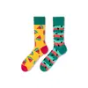 Calcetines de Moda Originales Asimétricos Estilo AB para Mujer Calcetines de Algodón de Verano Zhejiang Arte de Dibujos Animados Personalizado Calcetines de Algodón de Tubo Medio para Hombres y Mujeres