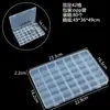 Caja de almacenamiento de escritorio de plástico con rejilla, 10, 15 y 24 botones transparentes, para accesorios de pesca, joyería y cosméticos.