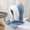 Chapéu e cachecol infantil integrados de inverno, dinossauro fofo, chapéu de proteção para orelhas de menino, pelúcia de menina, médio e grande, chapéu quente para crianças, moderno
