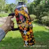 Taza de Coche de 40 oz con Asa, Taza Aislada con Popote, Taza de Hielo para Mantener Frío Montable en Coche, Taza de Agua Fantasma de Halloween