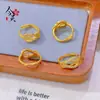 Estilo Tienda de Oro Arena Dorada Anillo de Flor Antigua Diseño de Nicho Anillo Lujo Ligero Moda Abierto Versátil Joyería