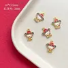 Colgante Pequeño de Madera con Esmalte Cloisonné de Color Dorado Estilo Vintage Caballo Dios de la Riqueza Colgante Hecho a Mano para DIY