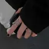 Anel Minimalista S925 Prata Esterlina Estilo Onda Zircônia Dupla Camada Cravejado com Diamantes para Mulheres, Design Aberto Ajustável, Joias de Nicho de Alto Padrão