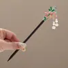 Pasador Imitación Ébano Estilo Antiguo para Mujer, Accesorios Modernos Han Dynasty Cheongsam, Pasador de Madera, Nuevo Pasador con Borla Chinoiserie Super Hada