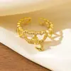 Anillo de Moda Nuevo Estilo Europeo y Americano Transfronterizo con Doble Anillo Hueco Microincrustado de Circonita con Acabado de Alta Gama y Diseño Abierto Ajustable