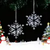 Decoraciones de Copos de Nieve Navideños Arreglo de Escena Navideña Adornos Colgantes Diy Copo de Nieve de 12 Pétalos Colgantes de Decoración Navideña