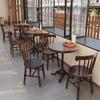 Mesa y silla de restaurante occidental Cafetería Tienda de té con leche Sofá con asiento de tarjeta Mesa y silla Combinación de mesa y silla de restaurante de hotel de estilo antiguo medio