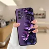 Capa para celular Samsung S25ULTRA A17 adequada para A07 flor roxa S26 capa protetora S24TPU fosca A06