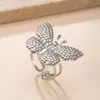 Nuevo anillo de acero inoxidable transfronterizo, moderno y único anillo de mariposa prensado en aceite para mujer, anillo de diseño geométrico que no se decolora