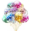 Globos de 12 pulgadas Espuma Látex Confeti Globos Suministros Decoración Boda Fiesta de Cumpleaños Oro Rosa Inflable