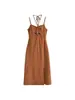 ZA comercio exterior transfronterizo al por mayor nueva ropa de mujer estilo europeo y americano vestido de cuello halter con diseño de pecho hueco