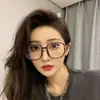 Gafas de Lectura Anti-Luz Azul para Mujer, Montura Grande de Moda con Bordes Brillantes, Estilo de Transmisión en Vivo de Tiktok, Ultraligeras, Aspecto Natural, Gafas Anti-Luz Azul para Presbicia