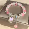 Nuevo Pulsera de Cristal Crema Caramelos Gradiente de Perlas Versátil Estudiante Femenina Transmisión en Vivo Pequeño Regalo Mejor Amiga Pulsera de Vidrio