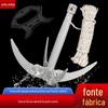 Faca de âncora de corte de grama para remoção de água de pesca Faca de âncora dobrável de quatro cantos de aço inoxidável Faca de corte ao ar livre de pesca selvagem com faca dentada para puxar grama