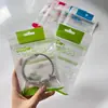 Bolsa transparente perolada arredondada cor linha de dados usb bolsa de embalagem para pen drive furo para pendurar bolsa osso impressão colorida bolsa auto-selante