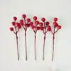 Fruta de la Fortuna Artificial Personalizada de 5 Cabezas con Bayas Rojas Decoración del Hogar Arreglo Floral Fábrica Venta al por Mayor Fruta Roja Navideña Suministro Transfronterizo