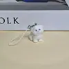 Resina de Flocagem Transfronteiriça Mini Fofo Cachorrinho Bichon Pingente Chaveiro Artesanal DIY Pingente de Bolsa Venda por Atacado