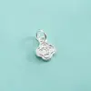 Accesorios de plata pura S999, etiqueta de texto electrochapada, colgante de auspicio, fortuna, alegría, paz, riqueza y prosperidad para pulsera y charm DIY