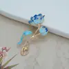 Acessórios Originais para Joias Antigas DIY Gota Azul Queimado Flor Bicolor Botão de Flor Gota de Óleo Acessórios para Prendedor de Cabelo Bicolor
