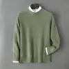 Baicai Rong 2026 Nuevo Suéter de Lana para Hombre Otoño/Invierno Cuello Semi Alto Casual Cálido Base de Punto para Negocios
