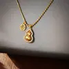 Colar de Cabacinho da Sorte Estilo Chinês com Banho de Ouro Antigo, Corrente de Clavícula Nova Chinesa de Alta Qualidade, Gargantilha de Moda de Luxo Leve
