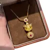 Collar Pixiu de la Suerte Incrustado de Diamantes Mismo que Wei Xue Proceso de Tallado Estéreo con Cincel Cadena para Clavícula Tesorero