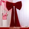 Gran Adorno Colgante de Lazo de Terciopelo Rojo para Sala de Estar, Fondo de Árbol de Navidad, Textura de Alta Gama, Mejora Instantáneamente la Atmósfera