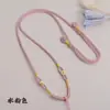 Collar lanyard de punto fino hecho a mano con nudo de transferencia trenzado de cuatro hilos, hebilla de seguridad, colgante de jade y oro, unisex, con cuerda