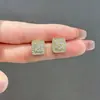Pendientes Pequeños de Cubo de Azúcar de Plata 925 Pendientes de Moño Cuadrado Perla Pendientes Franceses Lujo Ligero 2025 Nuevo Geométricos de Gama Alta