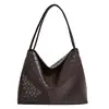 Bolso Tejido Retro de Gran Capacidad para Mujer 2026 Nuevo Popular Más Vendido Bolso de Hombro Único Versátil Chic Bolso Tote para Mujer