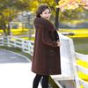 Abrigo de terciopelo dorado de visón de invierno para madre de mediana edad abrigo elegante nuevo de invierno de terciopelo de visón para mujeres de mediana edad y mayores