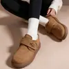 Zapatos Birkenstock para Mujer de Terciopelo Cálido con Velcro para Otoño e Invierno Suela Gruesa Zapatos de Algodón Punta Redonda Retro Slip-on Venta al por Mayor Directo de Fábrica