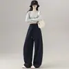 Calça de Moletom Feminina Estilo Americano 2026 Outono e Inverno Nova Emagrecedora Fluida Solta Regular Simples Versátil Casual Calça Curva