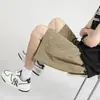 Pantalones Cortos Casuales de Seda de Hielo para Hombre Verano Tendencia Marca Holgados Rectos Baloncesto Deportivos Playa Juventud Versátiles Pantalones Bordados