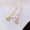 Pendientes de Borla en Forma de Abanico con Diamantes Completos, Pendientes Personalizados Estilo Coreano, Pendientes Elegantes y Sofisticados para Sociales, Pendientes Largos Exquisitos de Nicho