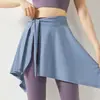 Falda para Cubrir la Cadera de Yoga Falda de Yoga para Correr de Cintura Alta Cubre Cadera Base para Usar Cortina para Pedos con Cordones de Longitud Media Chica Fitness