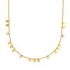 Collar temperamental retro para viajeros de ventas calientes transfronterizas de Europa y Estados Unidos, acero inoxidable chapado en oro de 18 quilates, cadena de cuentas de oblea de circonita
