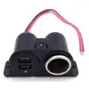 Base de alimentación de doble orificio para coche y motocicleta 3.1A doble USB encendedor de cigarrillos 12V enchufe de conversión 12V-24V