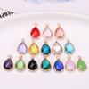 Acessórios para Joias DIY Banhado a Ouro Vidro de Cristal Pingente Pequeno Gota D'água Charme Brinco Pendente Pulseira Colar Grampo de Cabelo Materiais
