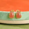 Aretes para Mujer Estilo Tulipán Flor de Plata de Ley S925 Ágata Roja del Sur Natural Estilo Nacional Artículo Más Vendido de Joyería Yuebao