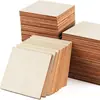 Piezas de Madera Redondas Hechas a Mano Cuadradas de Madera Tablero de Madera Pintado a Mano Creativo Pirograbado Madera de Álamo Tablero Redondo de Madera Tablero Delgado de Madera